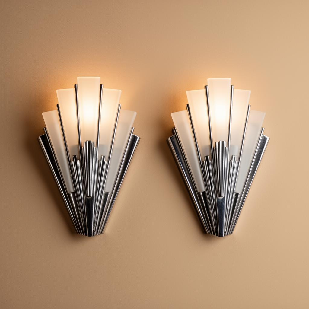 Paire d'Appliques en Nickel Argenté
